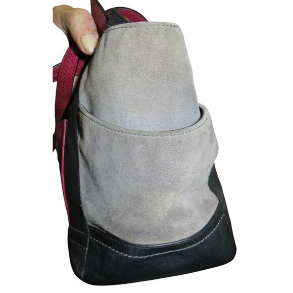 COACH PARK Quilted Turn Lock Color Block Suede & Leather Tote Satchel F24968 - Picture 4 of 13